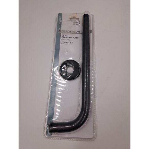 Glacier Bay 11-12 in. Raincan Shower Arm Matte Black 1009 685 474 (C) - Picture 1 of 6